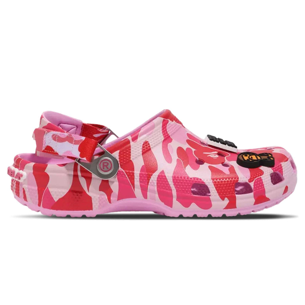 Bape x Classic Clog 'ABC Camo - Pink' — UK 1 — Side View