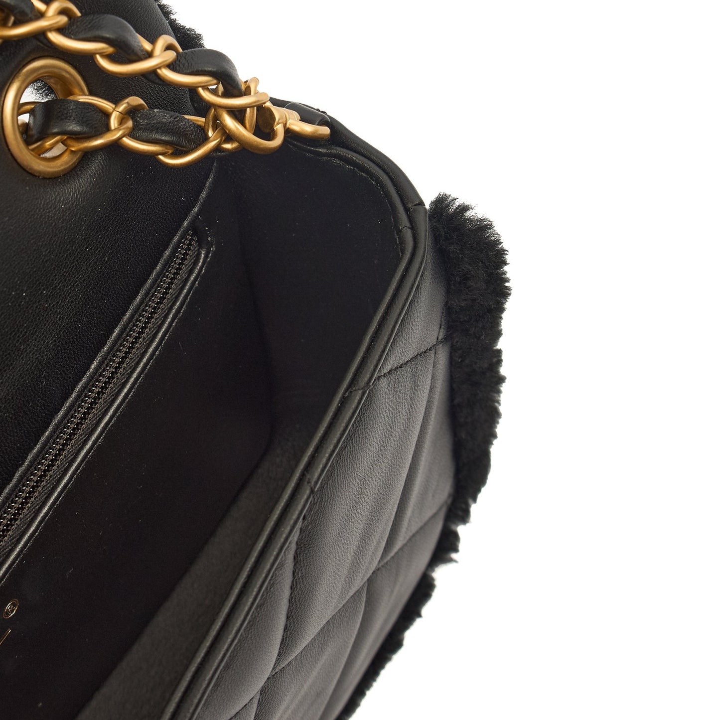Chanel Shoulder Bag Flap Bag in Black, Canvas — Detail View