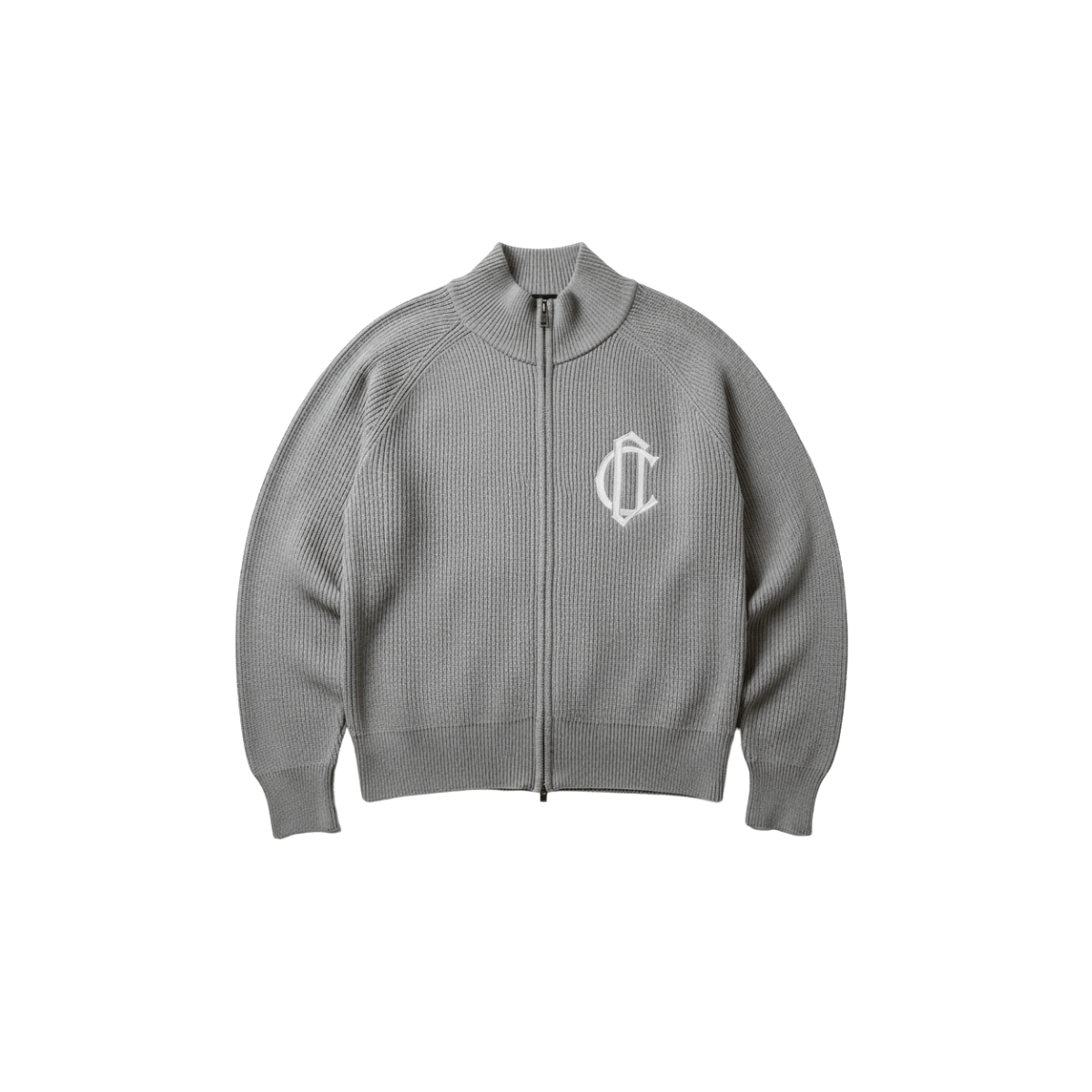 Cardair CD Emblem Knit Track Top - Grey — S — Front View