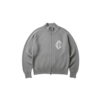 Cardair CD Emblem Knit Track Top - Grey — S — Front View