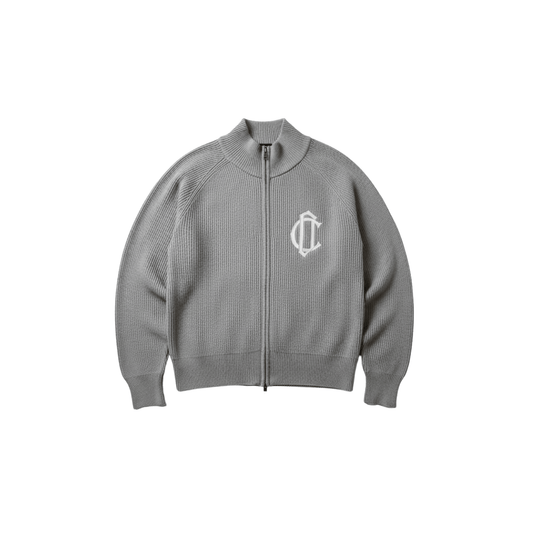 Cardair CD Emblem Knit Track Top - Grey — S — Front View