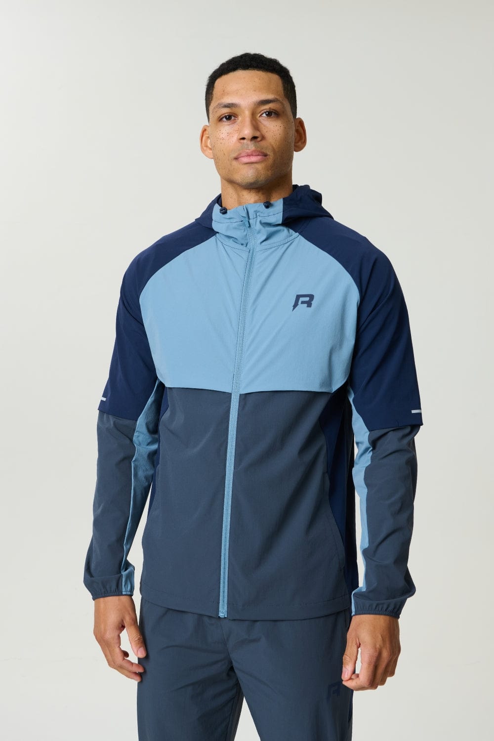 Reprimo Vortex Windbreaker Jacket 'Dusty Blue Ink Blue' — XXS — Front View