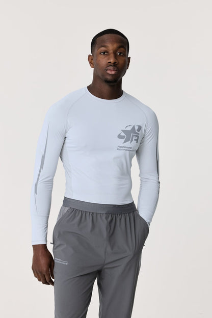Reprimo Long Sleeve Base-Layer 'Light Grey' — XS — Front View