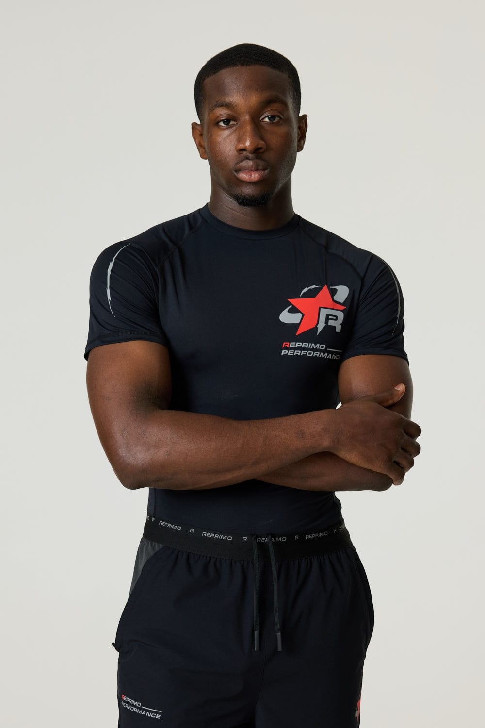 Reprimo RP Base-Layer T-Shirt 'Black Red' — XS — Front View