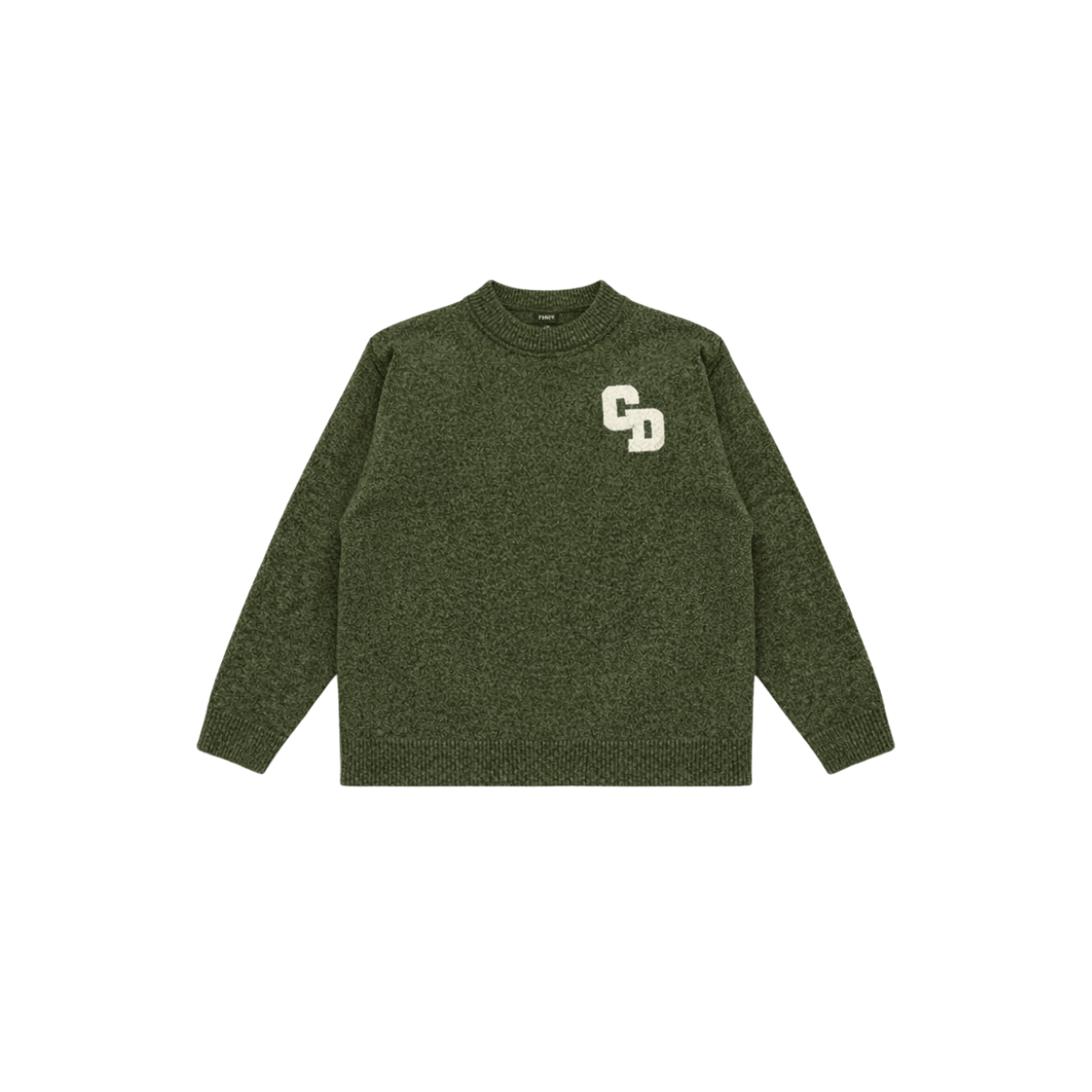 Cardair CD Logo Knit Sweater - Olive — S — Front View