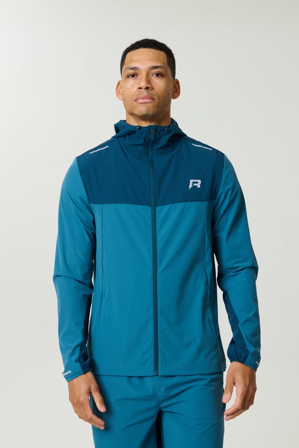 Reprimo Flight Windbreaker 'Lake Blue Teal' — XS — Front View