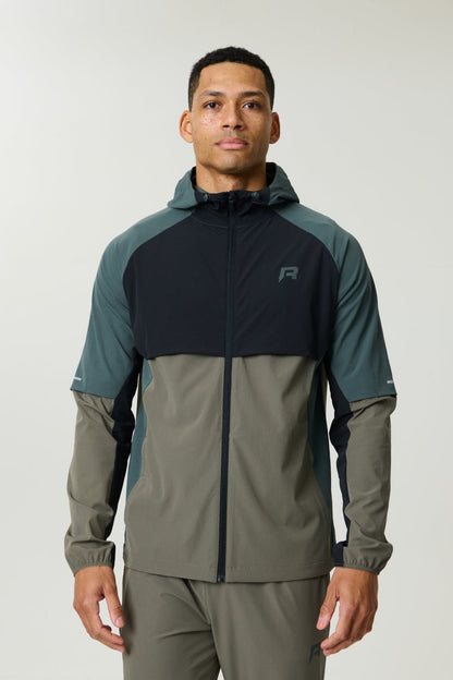 Reprimo Vortex Windbreaker Jacket 'Dark Moss Grey Velvet' — XXS — Front View