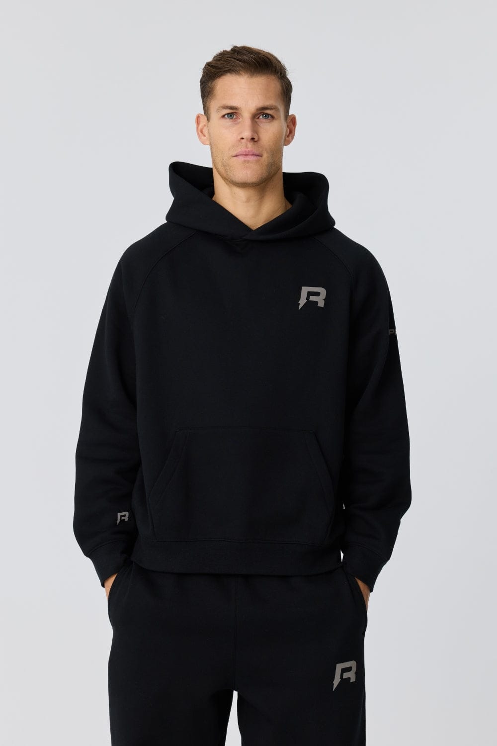 Reprimo Collective Hoodie 'Black' — XS — Front View