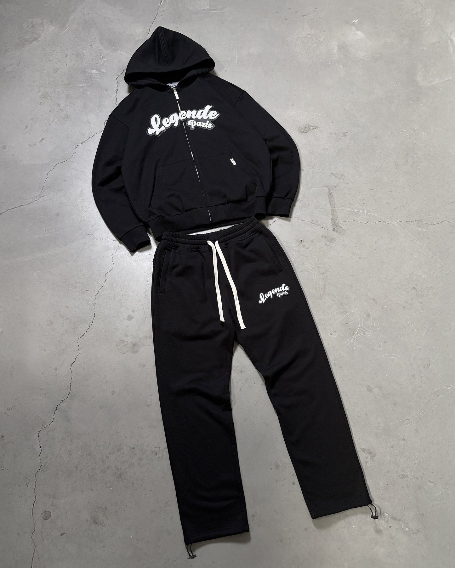 Legende Paris Gum Logo Hoodie - Black — XS — Top View