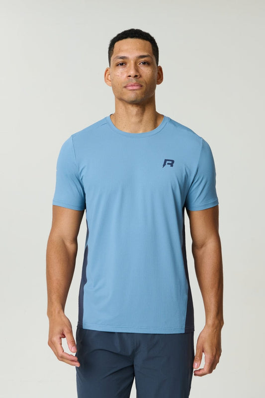 Reprimo Vortex Tee 'Dusty Blue Ink Blue' — XXS — Front View