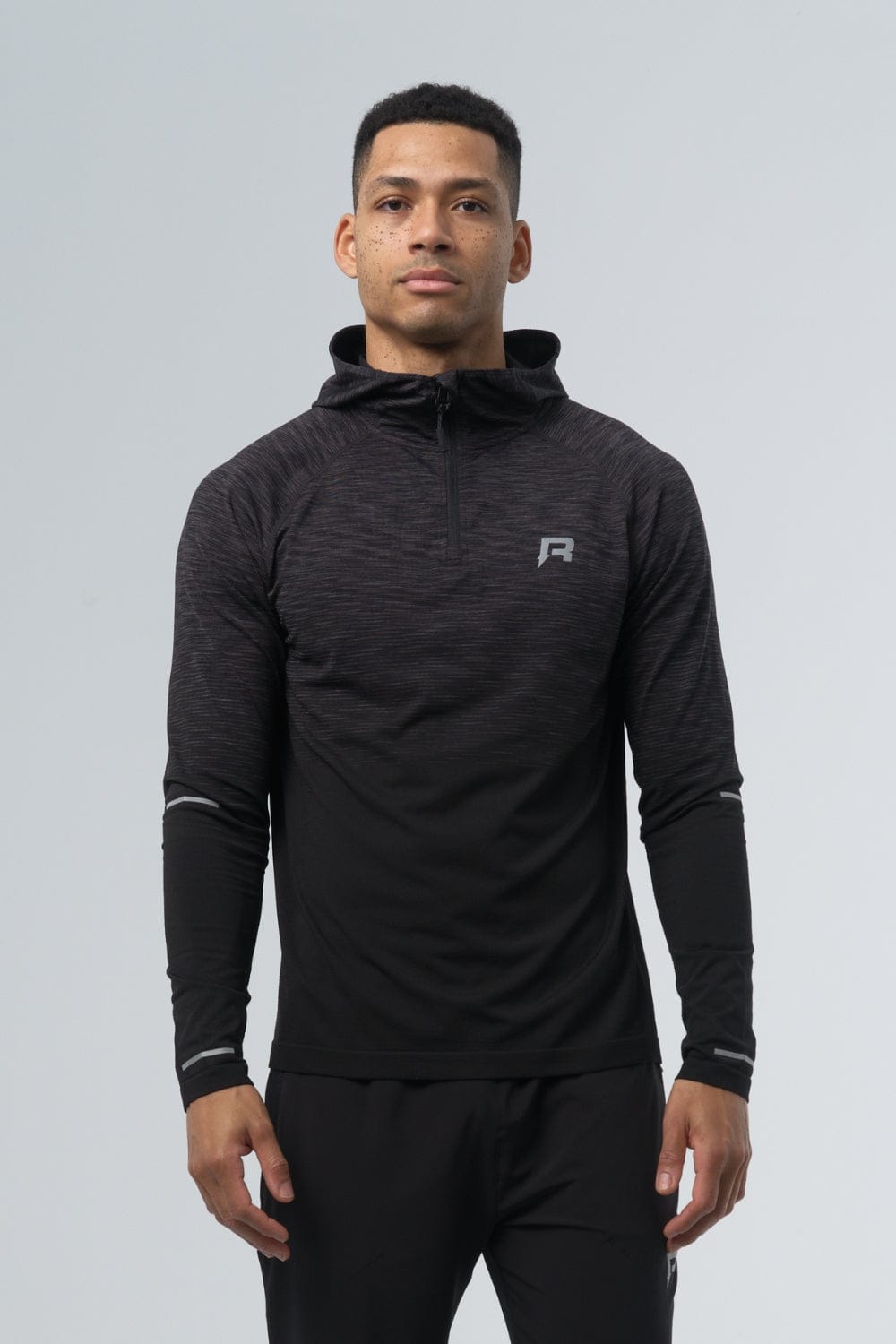 Reprimo Axis Half Zip Hoodie 'Black' — XS — Front View