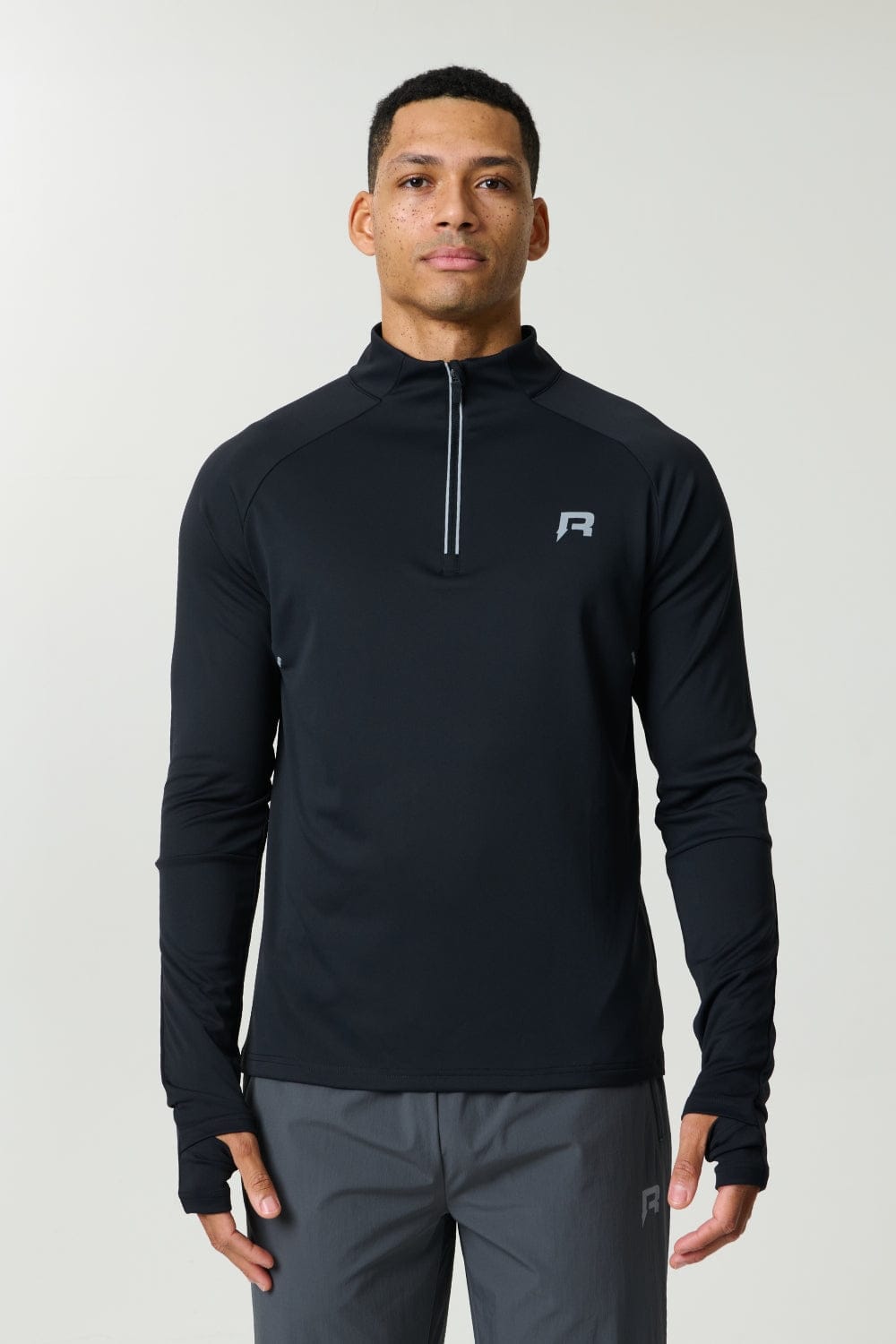 Reprimo Clima Quarter Zip 'Obsidian' — XS — Front View