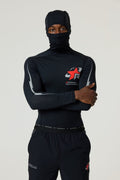 Reprimo RP Base-Layer Balaclava Hoodie 'Black Red' — XS — Front View