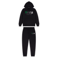 Trapstar Chenille Decoded Hooded Tracksuit-Black/Green — XXS — Front View