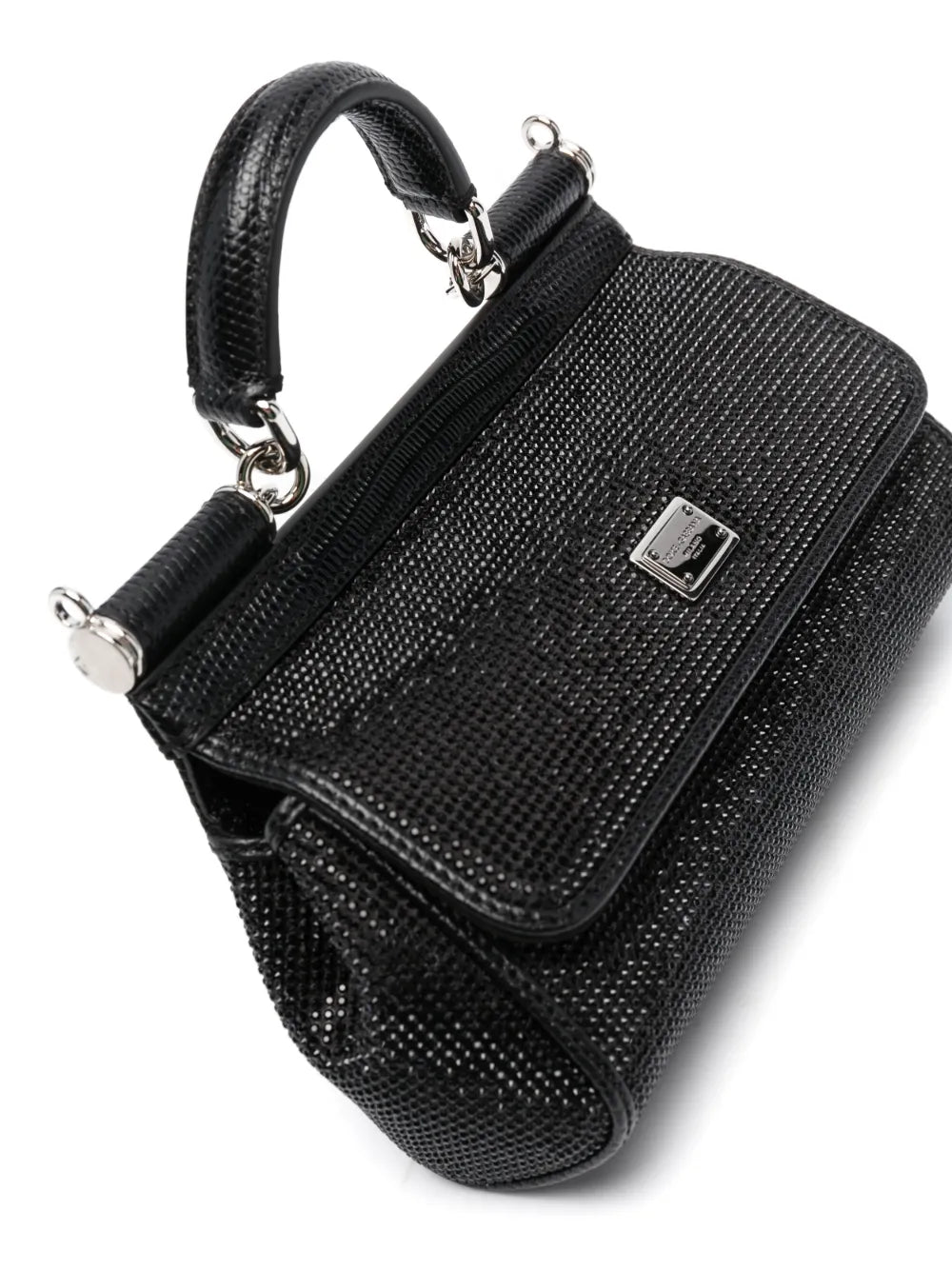 Dolce Gabbana Small Sicily Rhinestone Embellished Shoulder Bag — Same as shown — Size One Size — Detail View