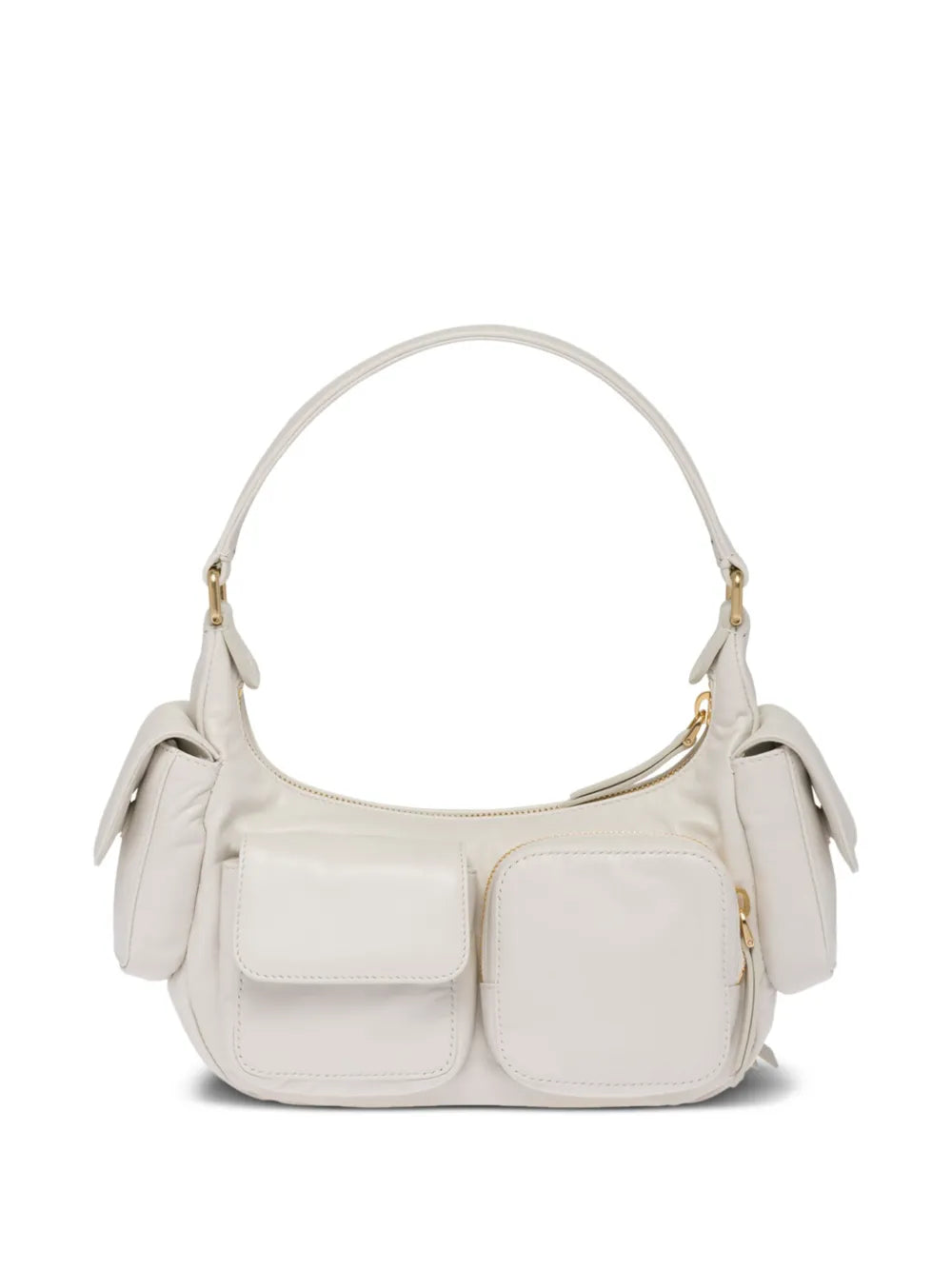 Miu Miu Logo Embossed Leather Shoulder Bag — Same as shown — Size One Size — Top View