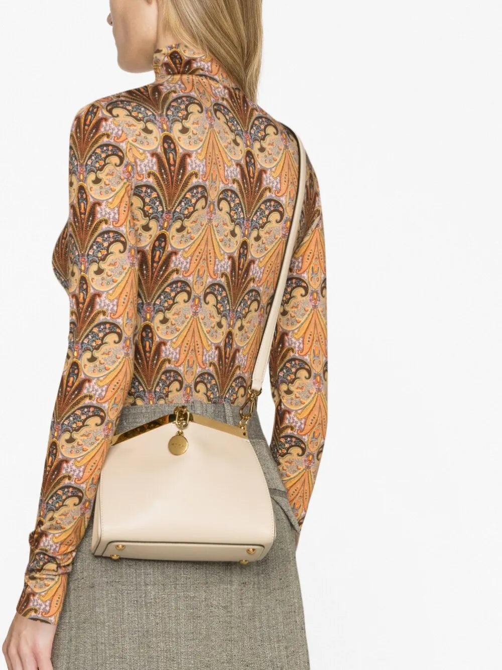 Etro Vela Leather Shoulder Bag — Same as shown — Size One Size — Back View