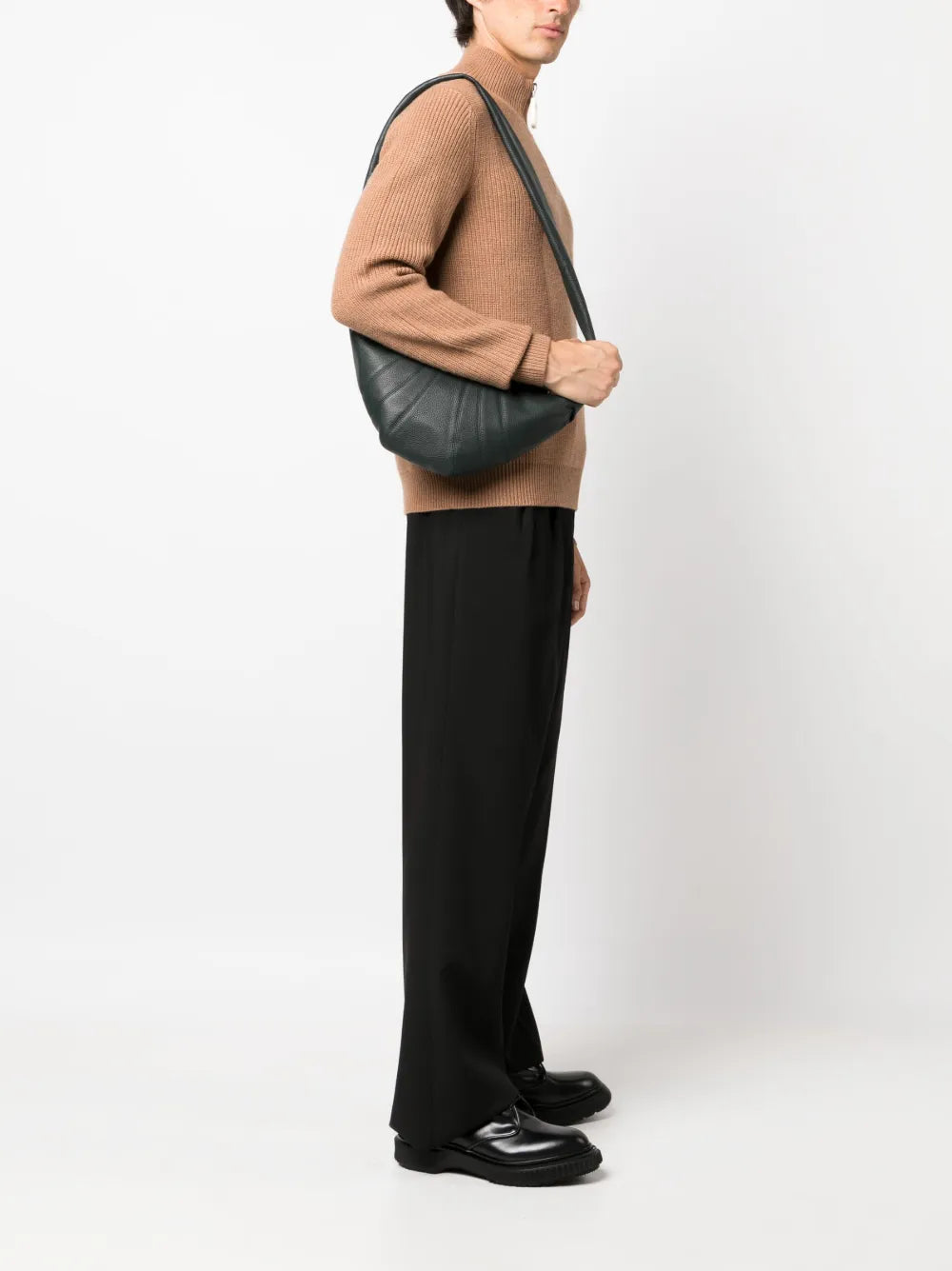 Lemaire Croissant Leather Shoulder Bag — Same as shown — Size One Size — Side View
