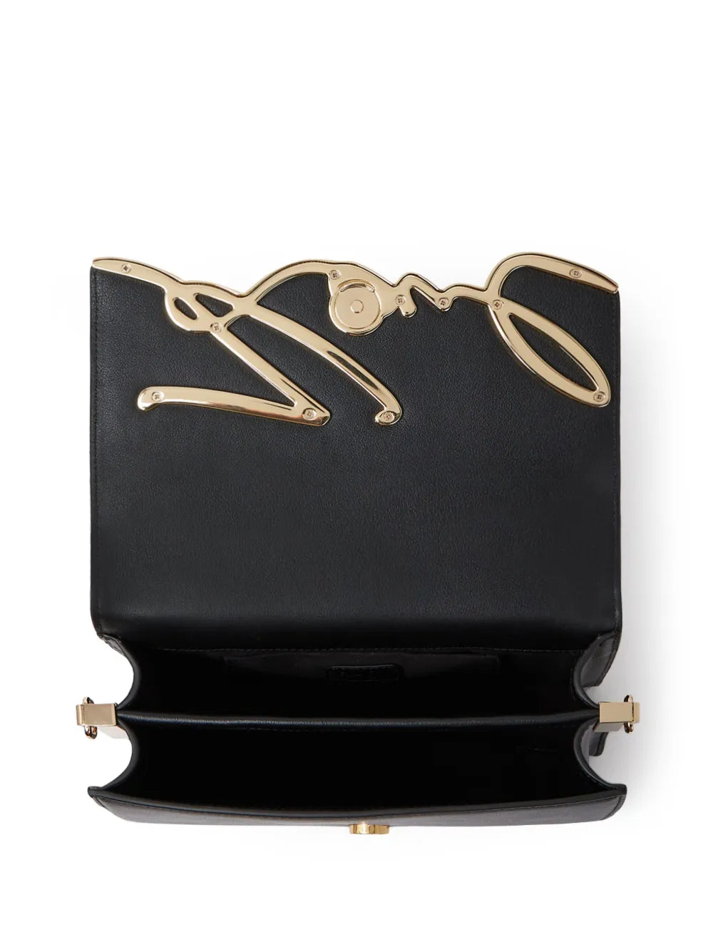 Karl Lagerfeld Medium Signature Leather Shoulder Bag — Same as shown — Size One Size — Detail View