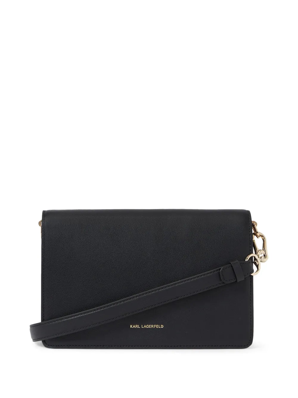 Karl Lagerfeld Medium Signature Leather Shoulder Bag — Same as shown — Size One Size — Back View