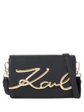 Karl Lagerfeld Medium Signature Leather Shoulder Bag — Same as shown — Size One Size — Front View