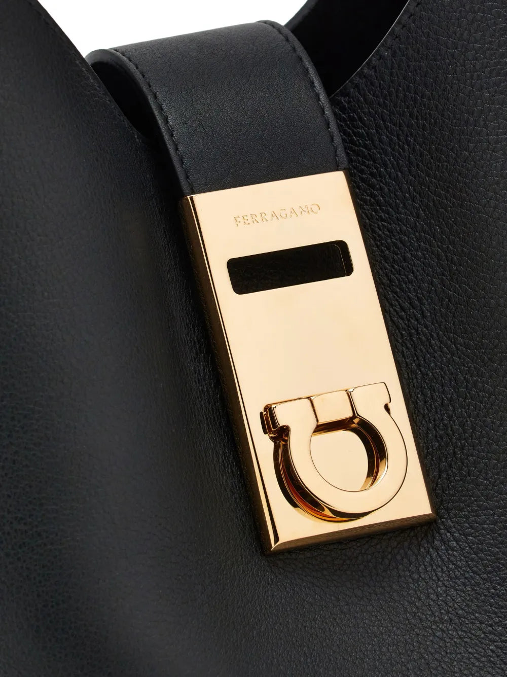 Ferragamo Medium Gancini Buckle Leather Hobo Bag — Same as shown — Size One Size — Top View