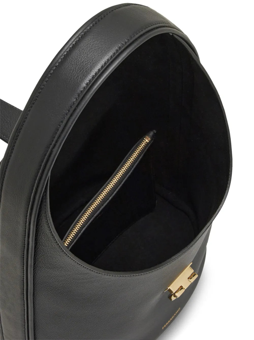 Ferragamo Medium Gancini Buckle Leather Hobo Bag — Same as shown — Size One Size — Detail View