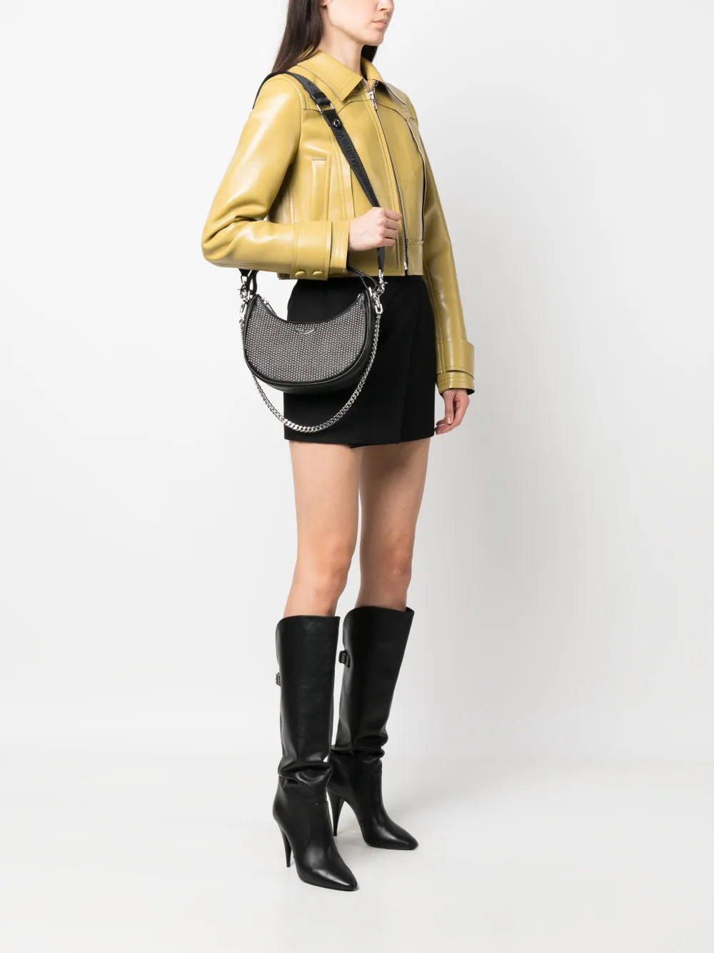 Zadigvoltaire Moonrock Plumetis Leather Shoulder Bag — Same as shown — Size One Size — Side View