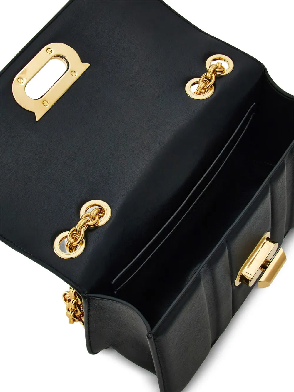 Ferragamo Gancini Plaque Leather Shoulder Bag — Same as shown — Size One Size — Top View