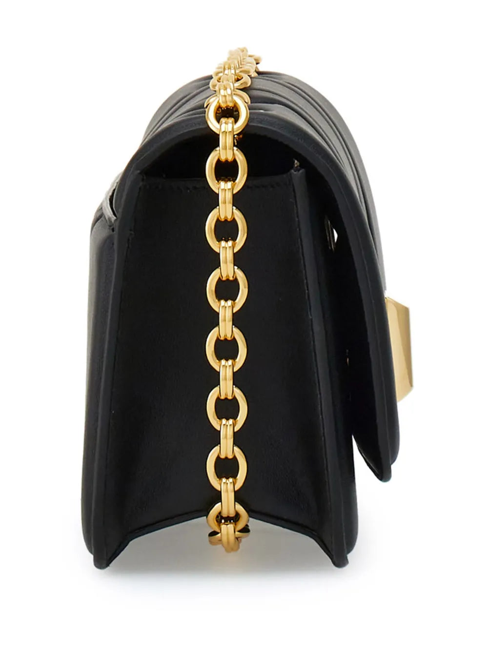 Ferragamo Gancini Plaque Leather Shoulder Bag — Same as shown — Size One Size — Side View