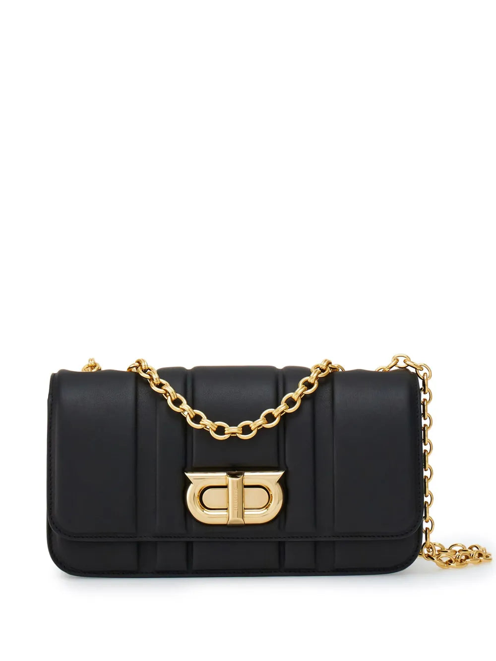 Ferragamo Gancini Plaque Leather Shoulder Bag — Same as shown — Size One Size — Front View