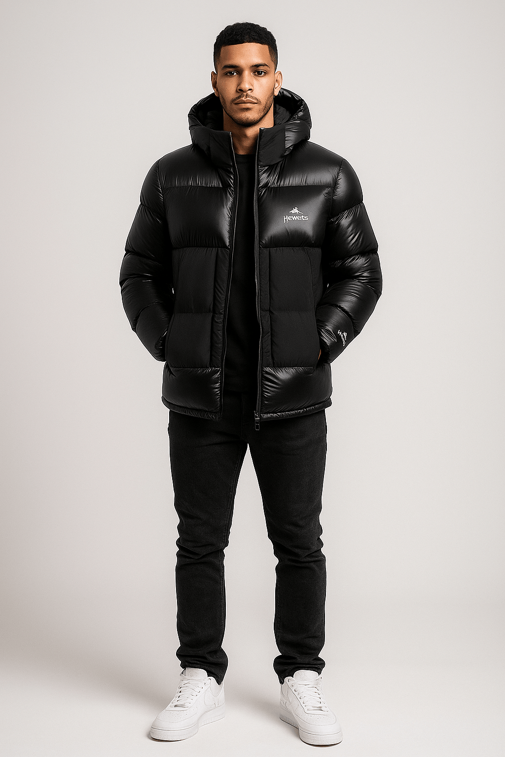 Helvetica Mountain Pioneers PINTO2 Hooded Down Jacket — S — Back View