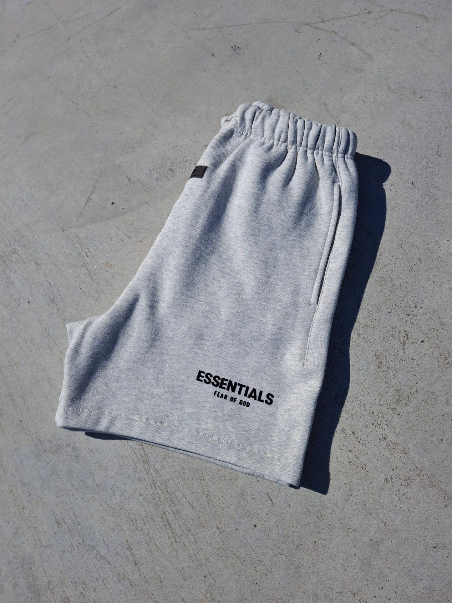 Fear of God Essentials Sweat Short 'Light Oatmeal' SS22 — XXS — Back View