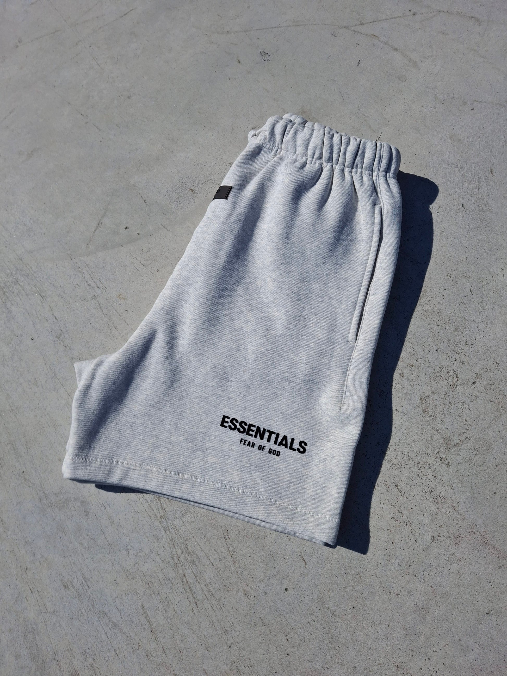 Fear of God Essentials Sweat Short 'Light Oatmeal' SS22 — XXS — Back View