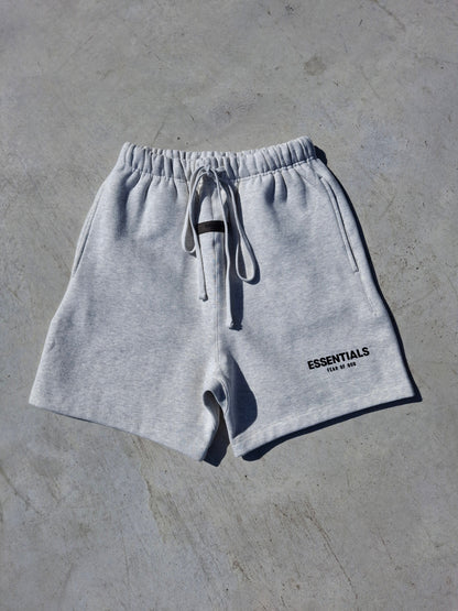 Fear of God Essentials Sweat Short 'Light Oatmeal' SS22 — XXS — Top View