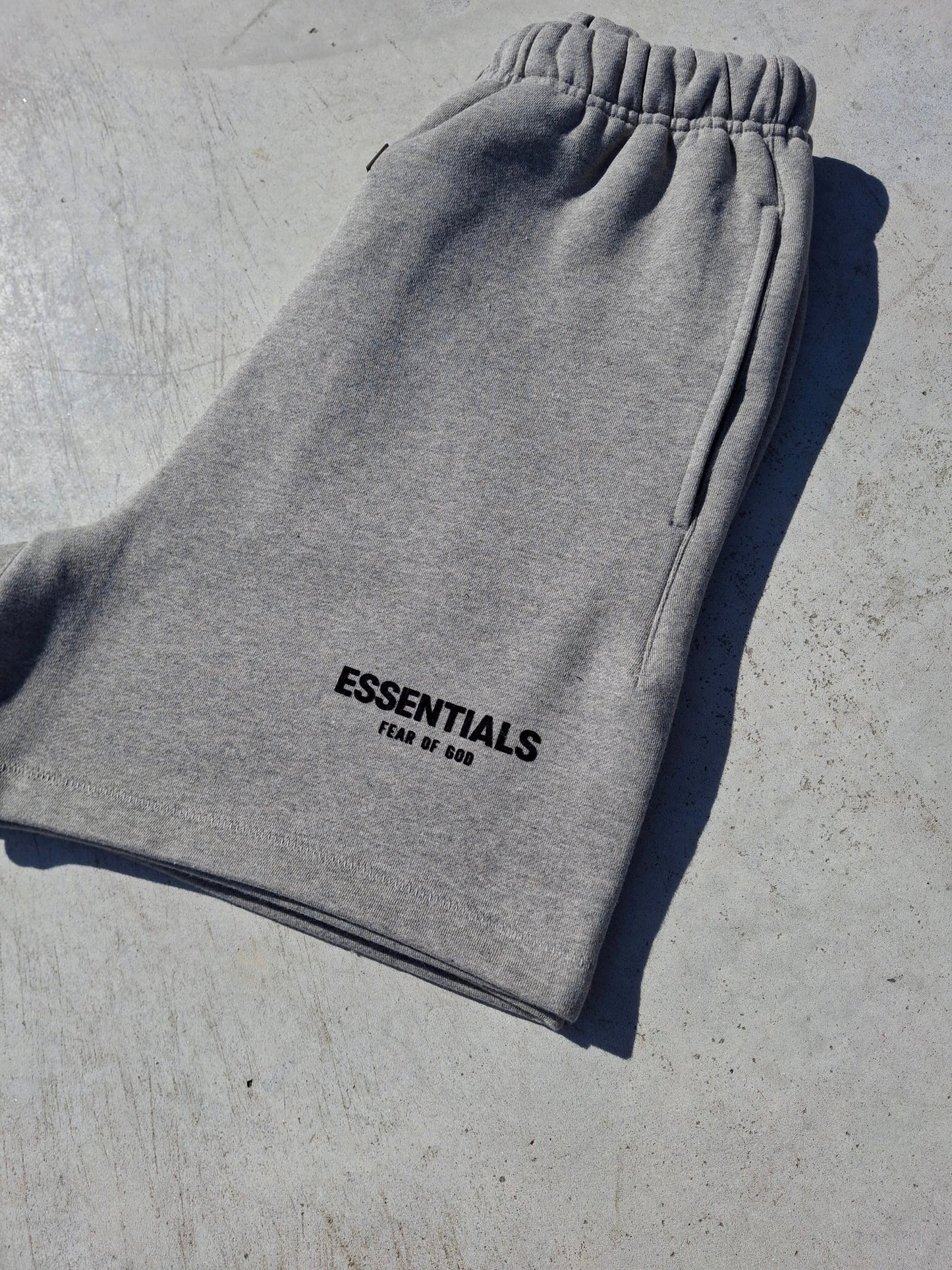 Fear of God Essentials Sweat Short 'Dark Oatmeal' (SS22) — XXS — Back View