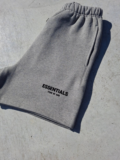 Fear of God Essentials Sweat Short 'Dark Oatmeal' (SS22) — XXS — Back View