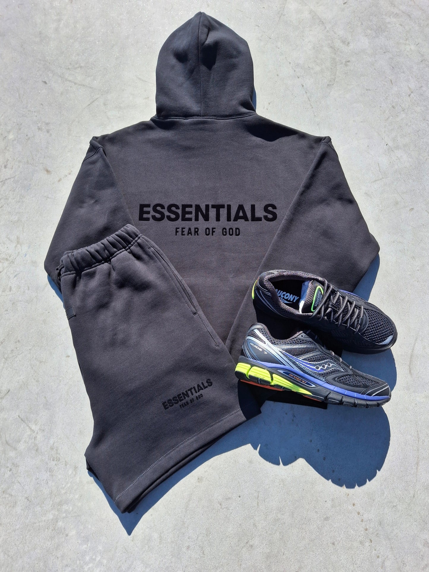 Fear of God Essentials Sweat Short 'Stretch Limo' (SS22) — XXS — Lifestyle View