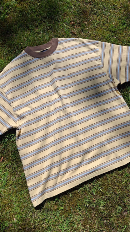 Summit Stripe Short Sleeve T-Shirt 'Yellow' — XXS — Top View