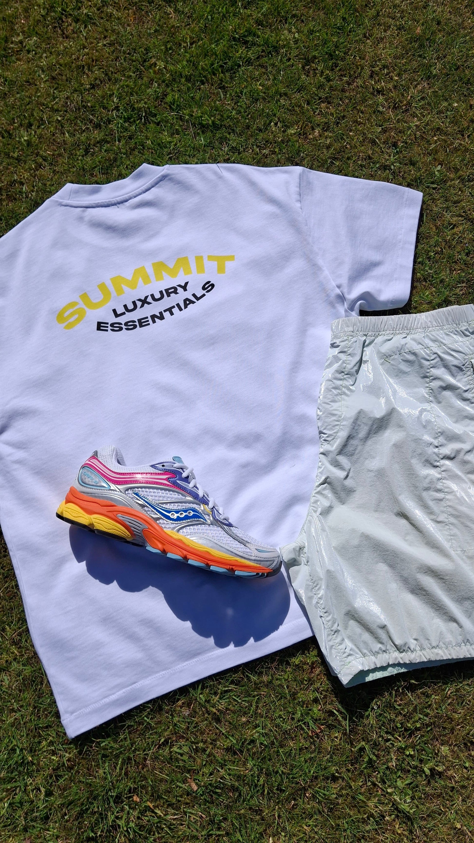 Summit Luxury Essentials T-Shirt 'White' — XXS — Lifestyle View