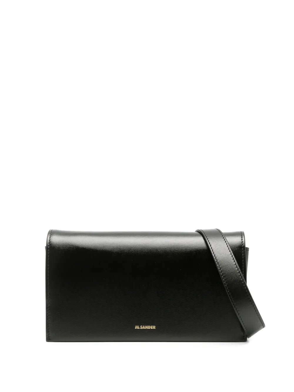 Jil Sander Logo Debossed Leather Shoulder Bag — Same as shown — Size One Size — Front View