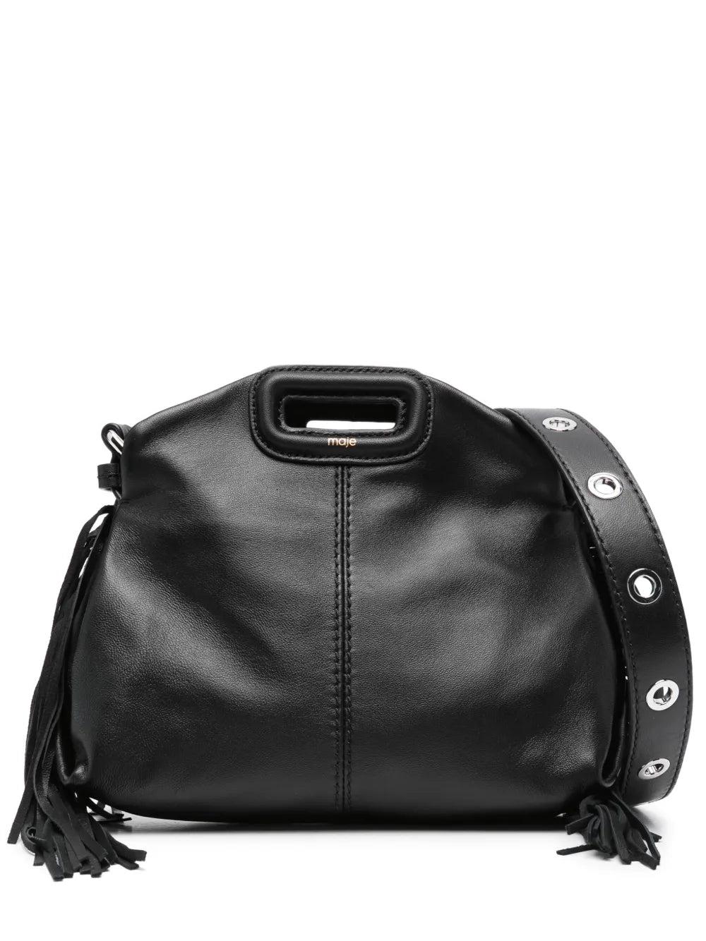 Maje Mini Miss M Leather Shoulder Bag — Same as shown — Size One Size — Front View
