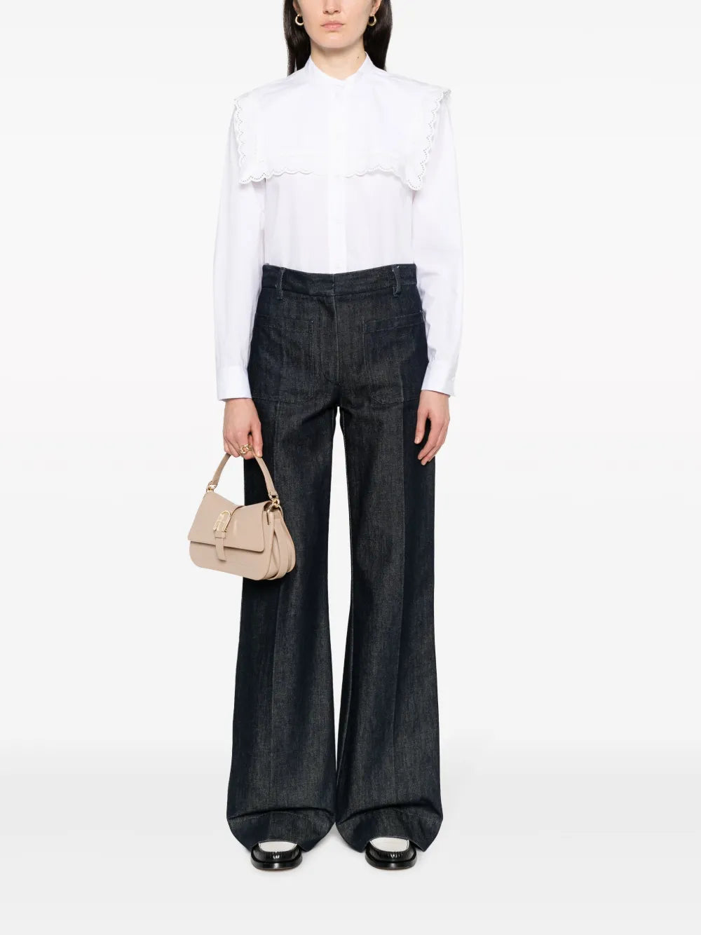 Furla Flow Leather Shoulder Bag — Same as shown — Size One Size — Side View