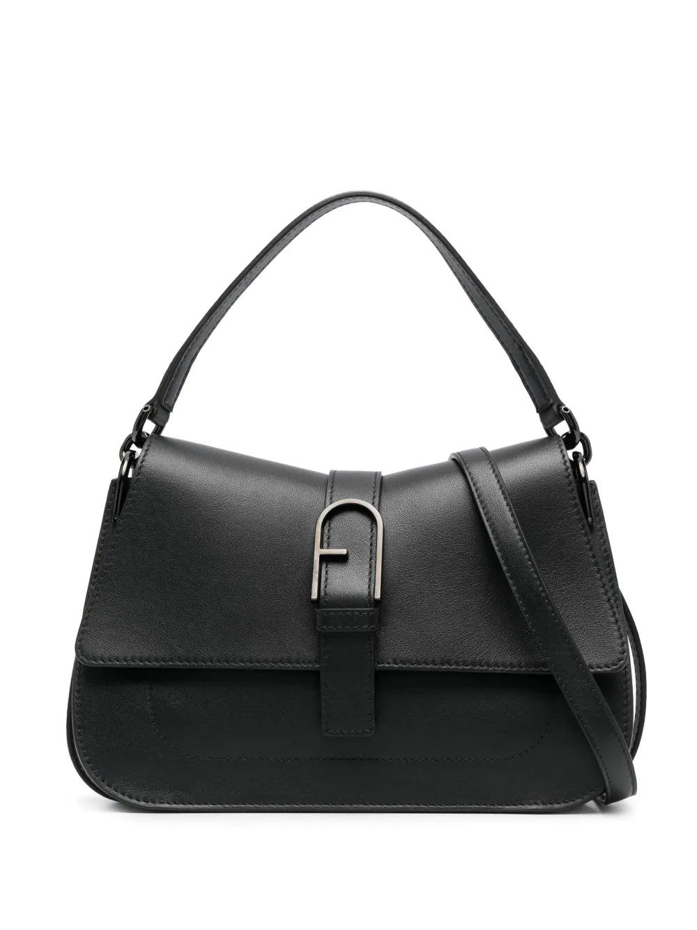Furla Logo Plaque Leather Shoulder Bag — Same as shown — Size One Size — Front View