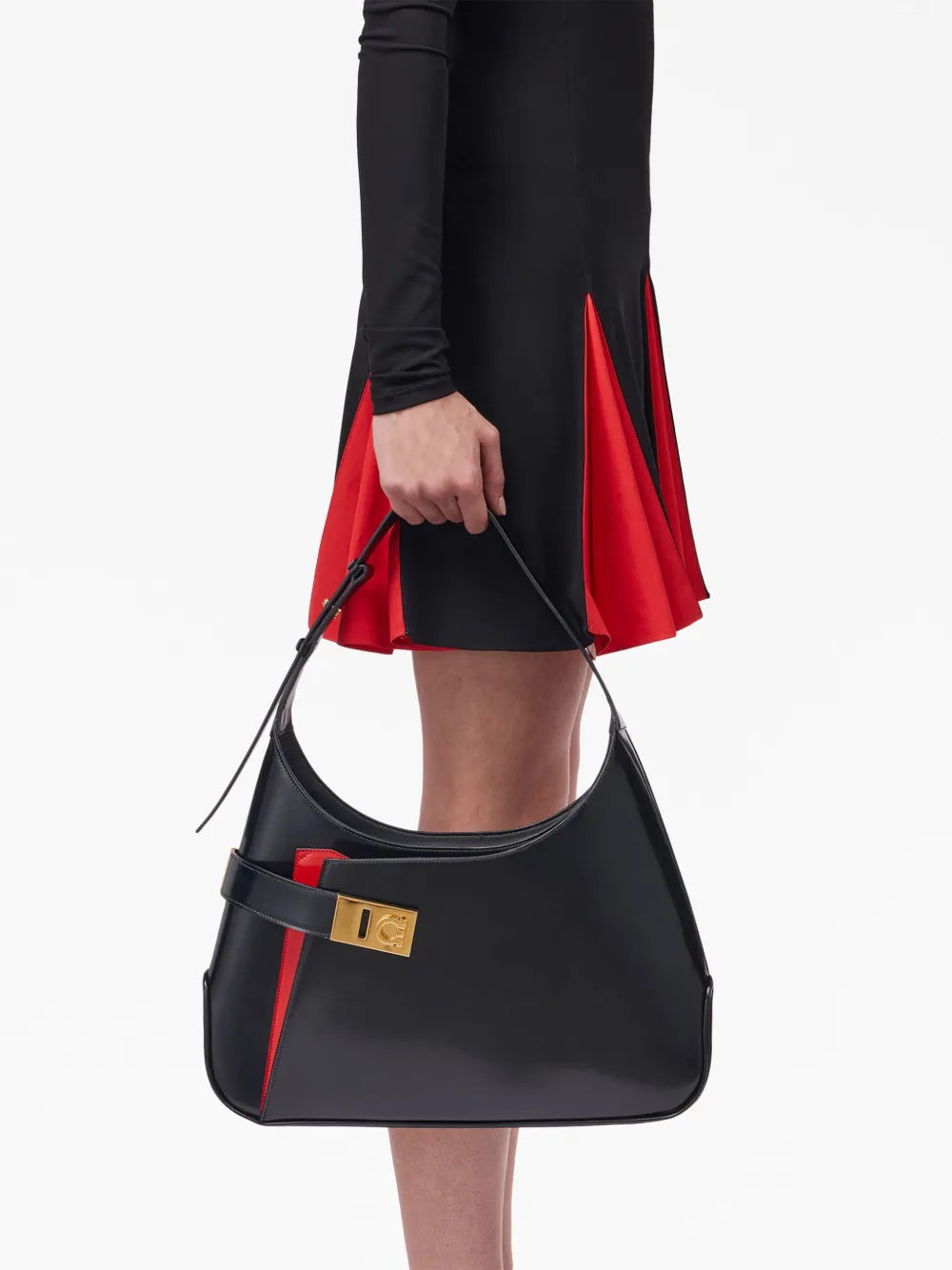 Ferragamo Hobo Leather Shoulder Bag — Same as shown — Size One Size — Side View