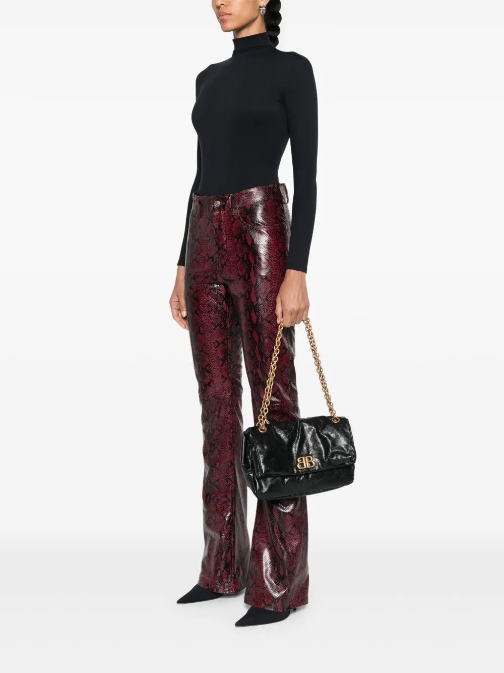 Balenciaga Small Monaco Chain Strap Shoulder Bag — Same as shown — Size One Size — Side View