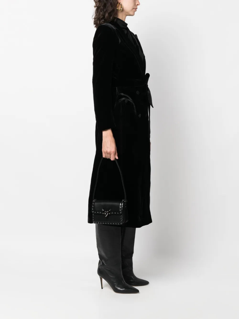 Valentino Garavani Small Rockstud23 Leather Shoulder Bag — Same as shown — Size One Size — Side View