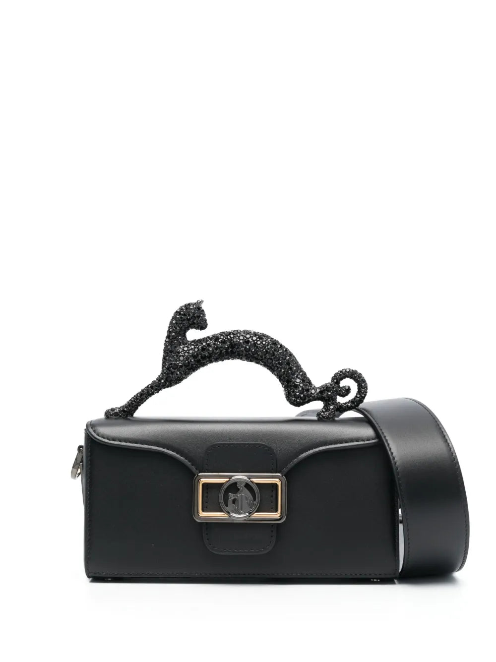 Lanvin Pencil Cat Rhinestone Embellished Shoulder Bag — Same as shown — Size One Size — Front View