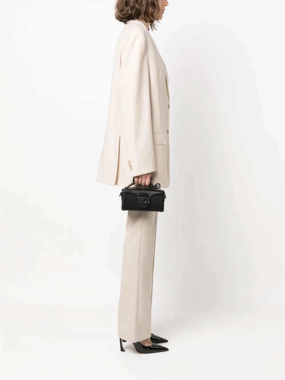 Lanvin Pencil Cat Rhinestone Embellished Shoulder Bag — Same as shown — Size One Size — Side View