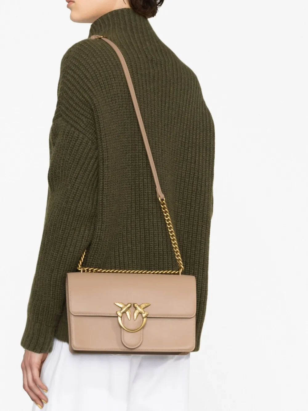Pinko Classic Love Leather Shoulder Bag — Same as shown — Size One Size — Back View